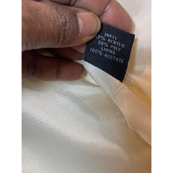 Perry Ellis Womens Textured Cream Blazer Jacket Size 8 - Picture 13 of 13